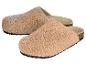 Beige winterse huisschoenen met imitatiebont voering