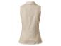 Beige linnen vest zonder mouwen.