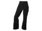 Pantalon de ski noir avec un logo rouge sur la cuisse droite.