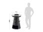 Ronde houtskoolbarbecue met rooster en onderstel, 83 cm hoog en 60 cm diameter.