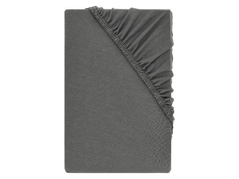 Drap-housse gris foncé avec élastique, avec le coin supérieur droit froncé