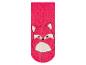 Roze sokken met een vos-print voor kinderen.