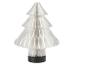Sapin de Noël blanc pliable avec une base noire.
