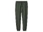 Pantalon de jogging vert en polaire avec cordon de serrage et poignets élastiques.
