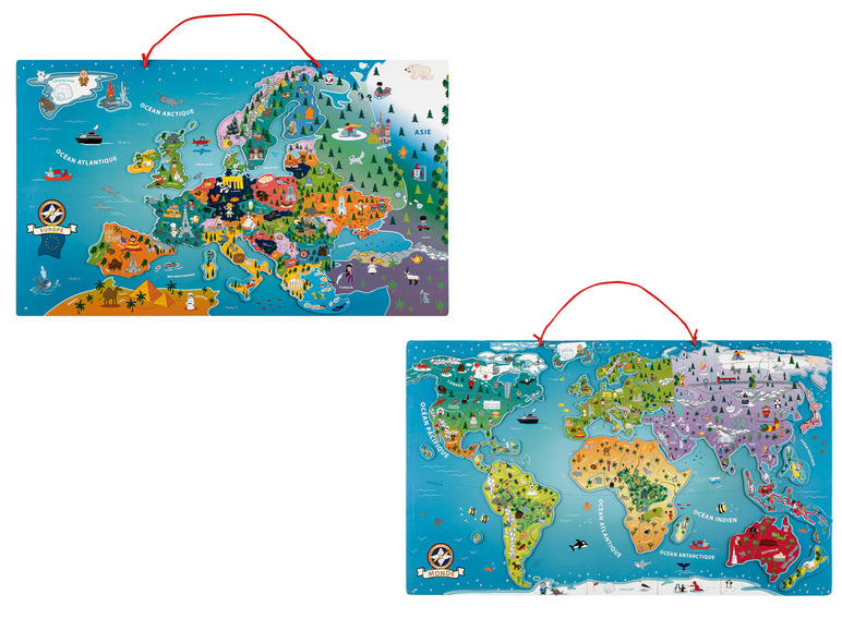 Aller en mode plein écran Playtive Carte du monde ou d'Europe magnétique - Photo 2