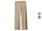 Beige wijde broek met hoge taille en kleuropties in bruin en blauw.