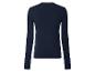 Pull en maille fine bleu marine pour femme, vue de dos.