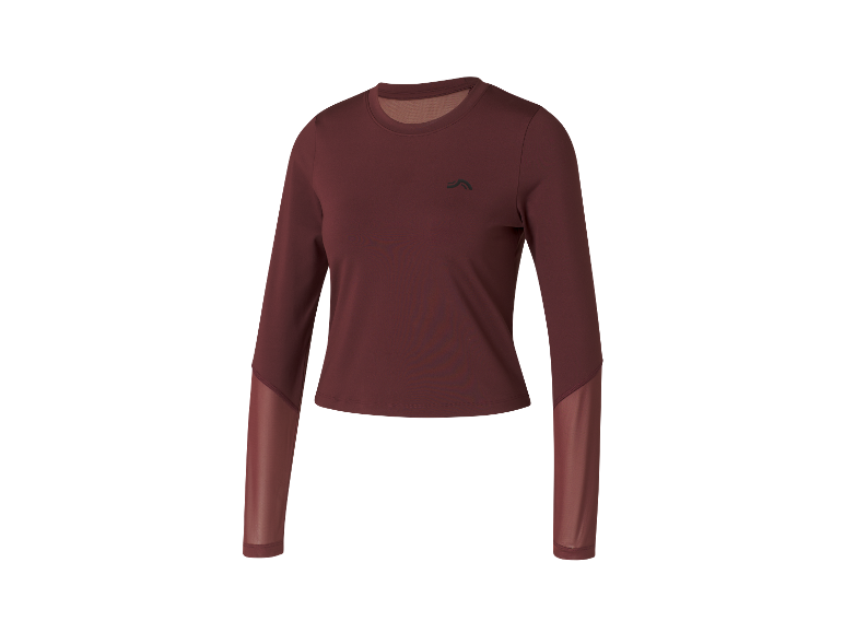 Bordeauxkleurig lang mouw trainingshirt.