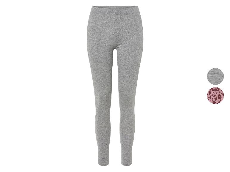 Grijze leggings met extra prints in roze en bruin
