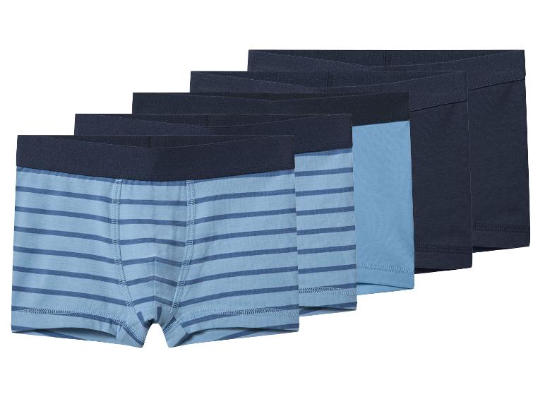 Herenboxershorts in blauwtinten, effen en gestreept.
