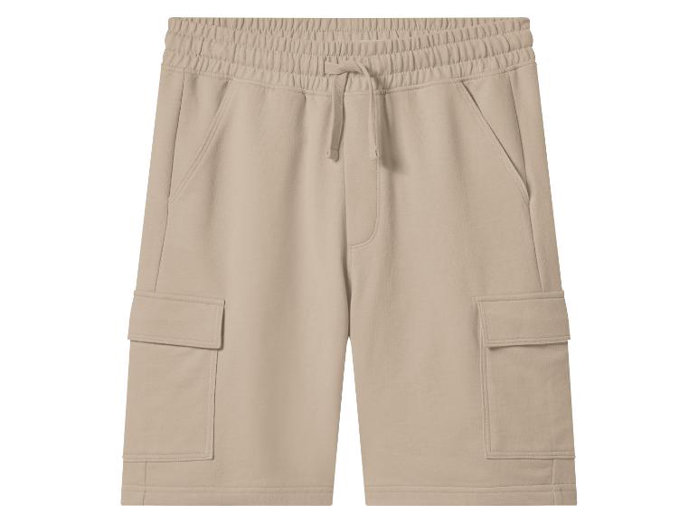 Short cargo beige pour homme avec cordon de serrage.