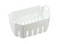 Panier de rangement en plastique blanc avec poignées et fentes d'aération