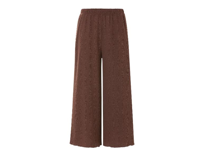 Pantalon large brun à taille élastique.