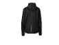 Veste de sport noire à capuche avec détails réfléchissants, vue arrière