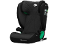 Siège auto pour enfant noir et gris avec des accents verts et des connecteurs ISOFIX.