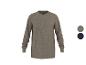 T-shirt à manches longues pour homme en gris chiné, avec des options de couleur gris et bleu marine.