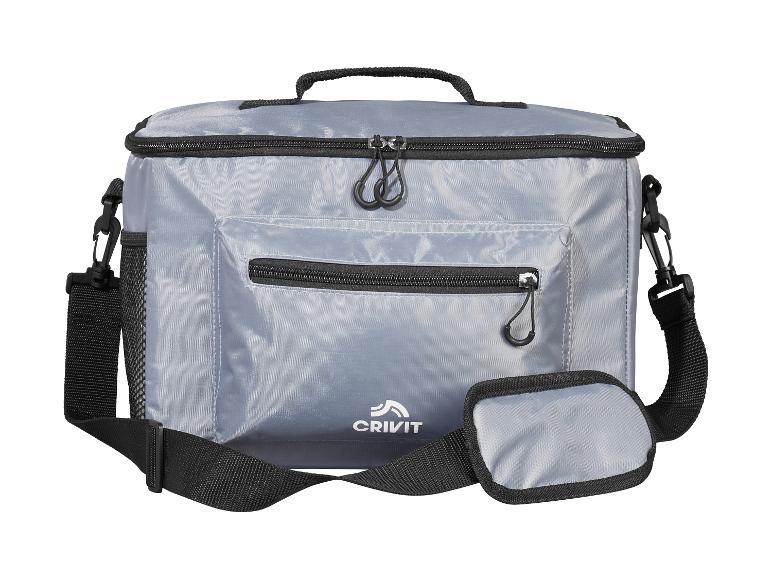 Sac isotherme Crivit gris avec bandoulière.