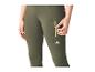 Legging femme kaki avec fermeture éclair et poche latérale.
