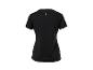 Zwart dames T-shirt met korte mouwen en een klein wit logo op de rug