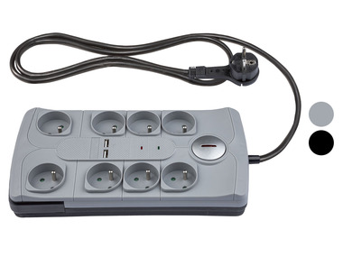 PARKSIDE® Stekkerdoos met USB-poorten, 8 stopcontacten
