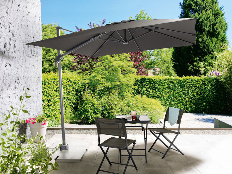 Ga naar volledige schermweergave: Zwevende parasol 2,5 x 2,5 m grijs LIVARNO home - afbeelding 3