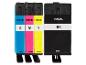 Cartouches d'encre pour imprimantes : noir, cyan, magenta et jaune.
