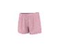 Roze short met witte stippen.