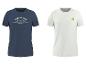 Deux t-shirts homme : un bleu avec le texte « SPORTS CLUB Love for Leisure », un blanc avec un imprimé citron.