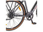 Roue arrière d'un vélo Telefunken avec transmission par courroie.