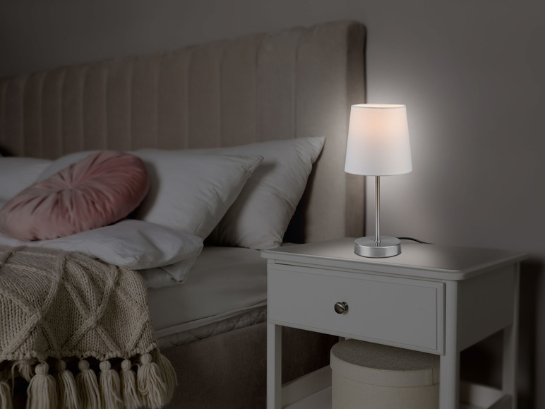 Aller en mode plein écran LIVARNO home Lampe de table à LED avec abat-jour textile - Photo 4