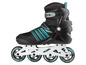 Patins à roulettes noirs avec des accents turquoise et des roues Speed.