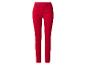 Rode, slim-fit jeans met hoge taille.
