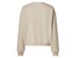 Dos d'un sweat-shirt beige à manches longues et ourlet côtelé.