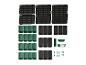 Parkside organizer set met zwarte en groene opbergbakken en gereedschapshouders.