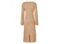 Robe longue beige en tricot, vue arrière.