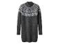 Robe pull grise avec motif Fair Isle blanc et bleu