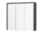 Armoire à trois portes avec cadre gris.