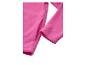 Felroze fleece met zijzak en manchet.