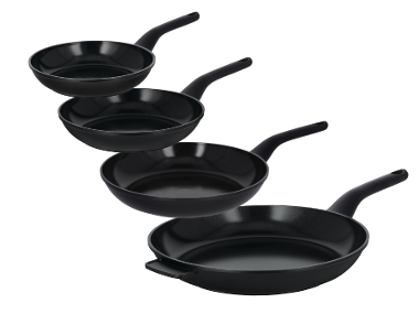 SILVERCREST® Set de 4 poêles en fonte d'aluminium, Ø 20, 24, 28 et 32 cm