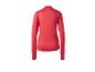 T-shirt de sport rouge à manches longues et col montant pour femme, vue arrière.