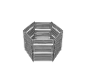 Compostage hexagonal en plastique noir, prêt à assembler.