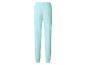 Lichtblauwe joggingbroek met elastische tailleband en boorden.