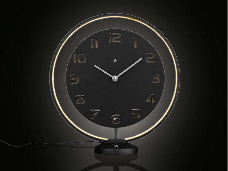 Aller en mode plein écran AURIOL® Horloge de table avec éclairage LED, Ø 30 cm - Photo 5