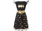Robe enfant noire avec logo Batman doré et jupe en tulle