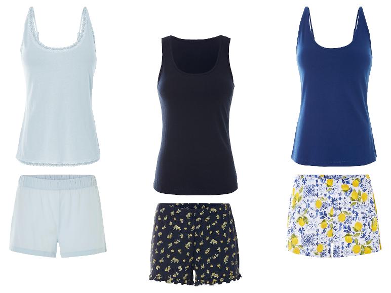 Pyjamas en jersey : débardeurs et shorts, motifs citron et unis.