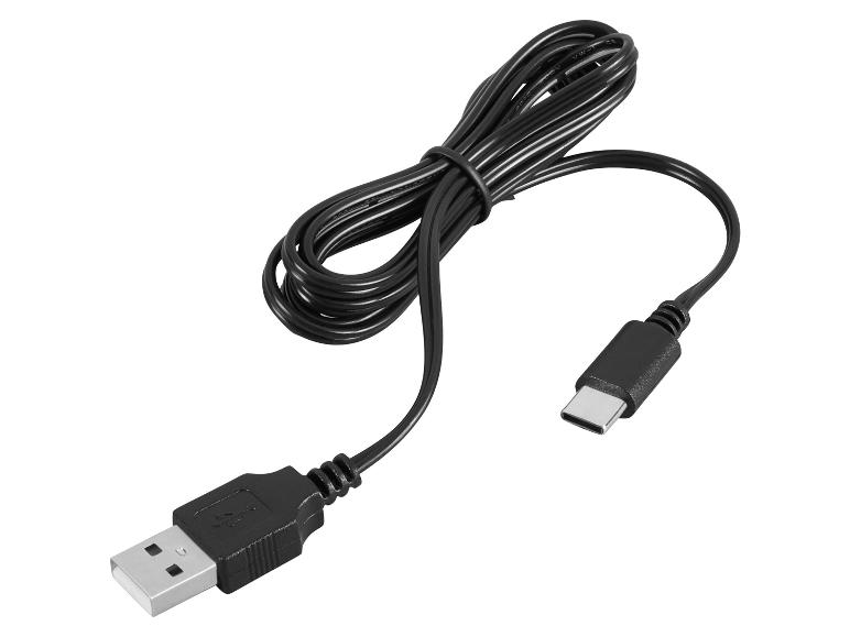 Zwarte USB-kabel met USB-A en USB-C connectoren.