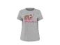 Grijs T-shirt met een slapende luiaard en roze tekst 'MORE SNOOZING'.