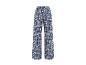 Pantalon large femme à imprimé ikat bleu et crème