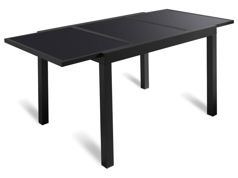 Ga naar volledige schermweergave: Aluminium tuinset zwart/antraciet met uittrekbare tafel en 4 relaxstoelen Houston LIVARNO home - afbeelding 10