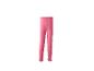 Legging côtelé rose pour fille avec bords volantés.